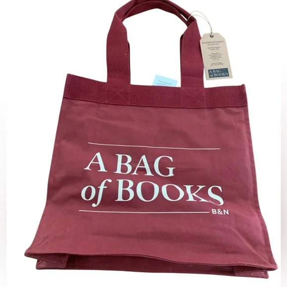 Barnes & Noble Limited Edition “Book Bag” Canvas Tote – Burgundy – NWT - Picture 7 of 8